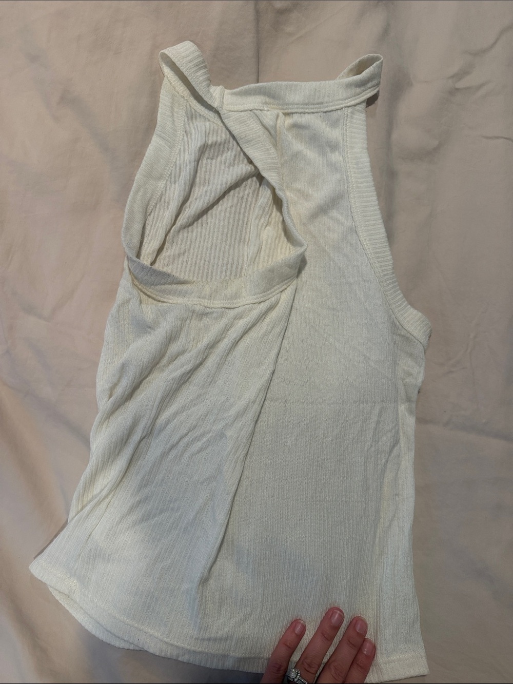 Project Social T White Ribbed Halter Tank - Picture 5 of 5